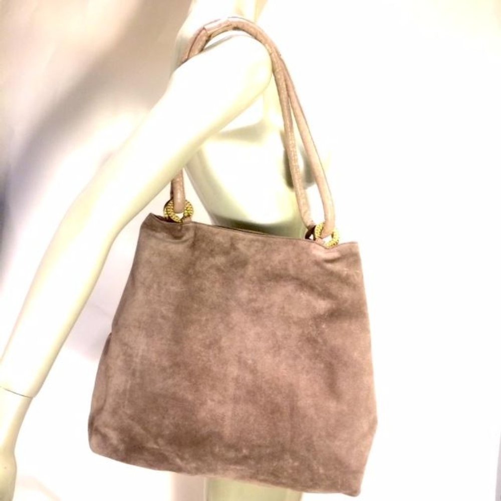 Vtg Susan Gail Suede Hobo Tote Shoulder Bag